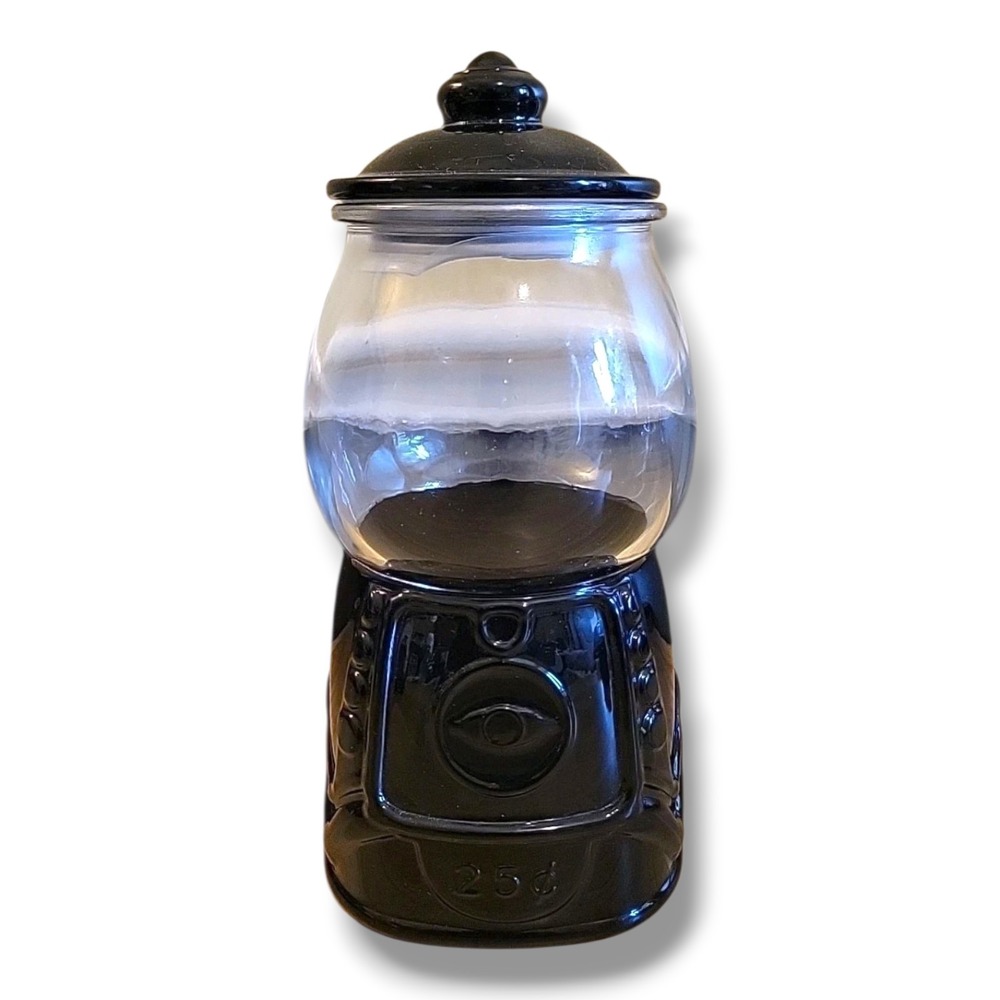 Target Halloween Black Glass Gumball Machine Candy Jar Canister All Seeing Eye